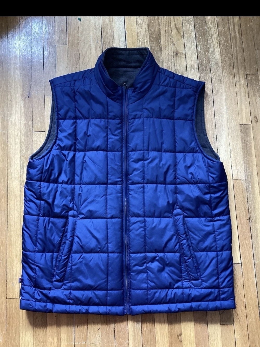 Brooks Brothers Men's XL Blue/Gray Flannel Check Quilted Vest,Reversible,MINT
